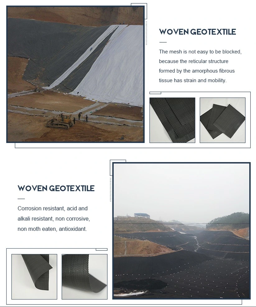 Géotextile tissé par pp certifié de stabilisation de textile tissé pour le renfort de sol