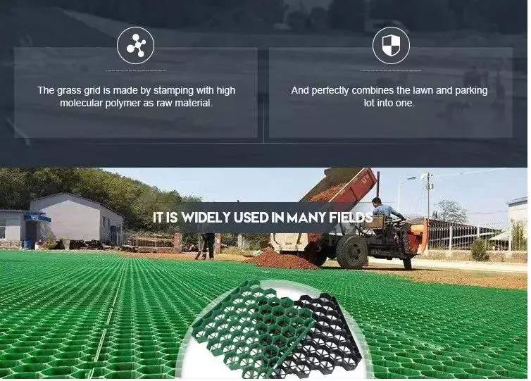 Parking Used Gravel Grass Grid HDPE Grass Paver Grid de route à roues 7