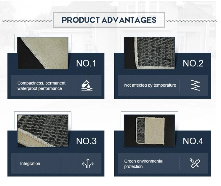 Liner à base de bentonite de sodium imperméable à l'eau Liner à base d'argile géosynthétique pour projet de décharge 3
