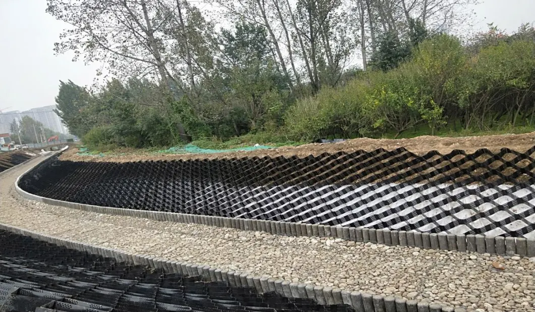 Matériel de réseau de gravier en HDPE pour le système d'allée Geocelle texturée pour le renforcement des routes 12