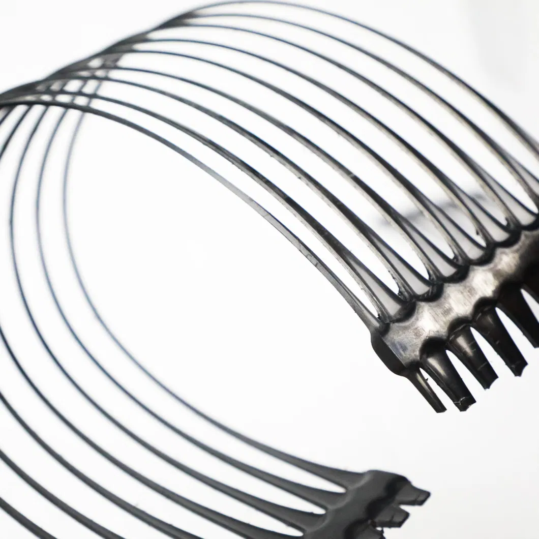 Pp Grille géo uniaxiale en plastique Pe Grille géo unidirectionnelle Grille géo uniaxiale en polyester Grille de graville 2