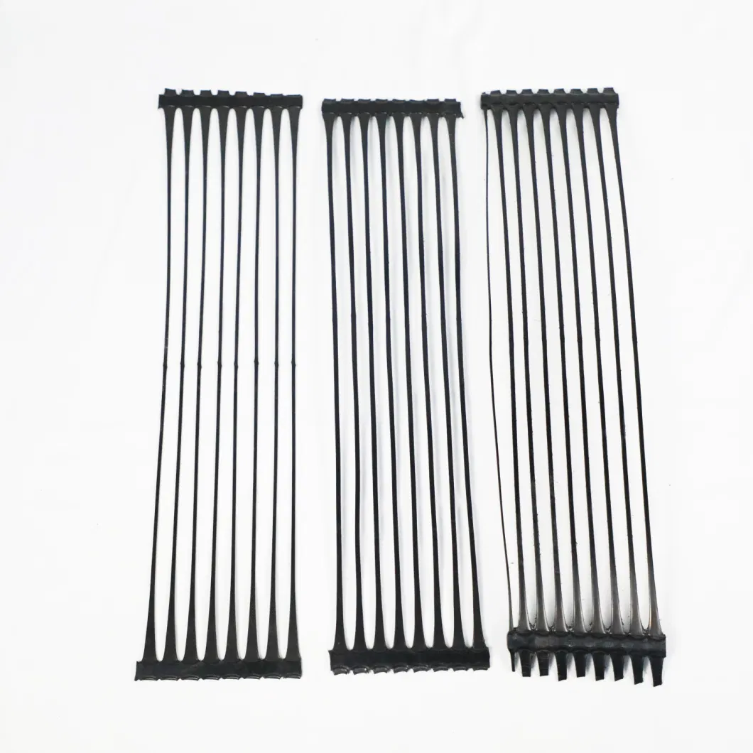 Pp Grille géo uniaxiale en plastique Pe Grille géo unidirectionnelle Grille géo uniaxiale en polyester Grille de graville 3