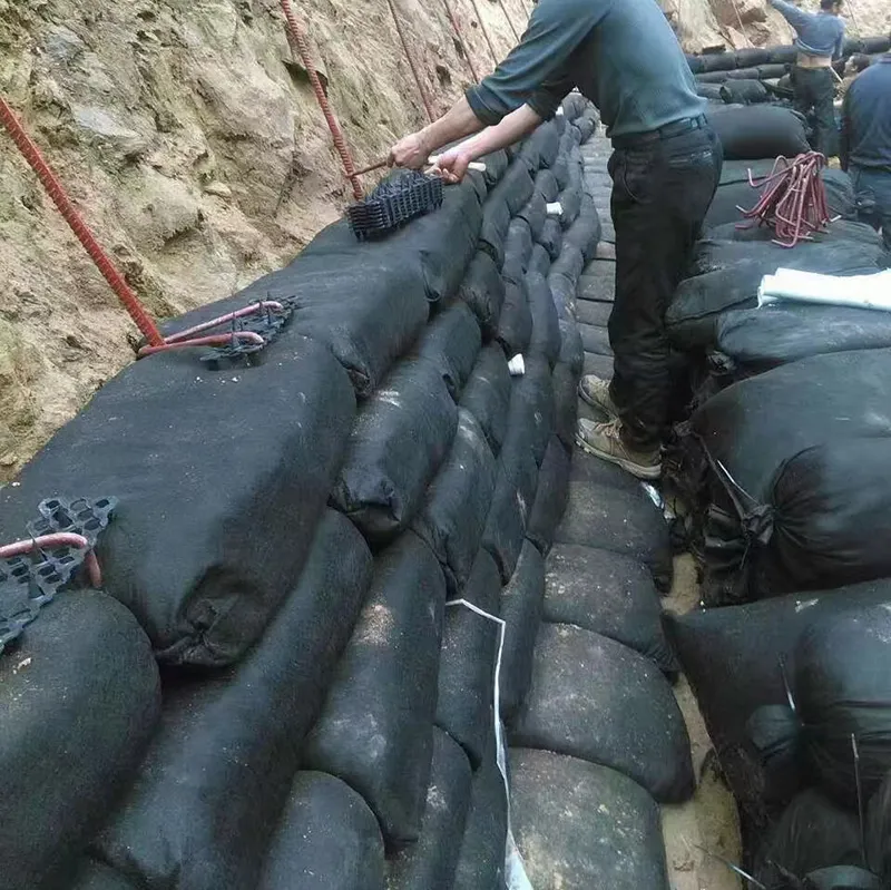 Geobag non tissé Polyester / PP Geobag pour la protection des pentes et le barrage d'herbe pour protéger l'environnement écologique 12