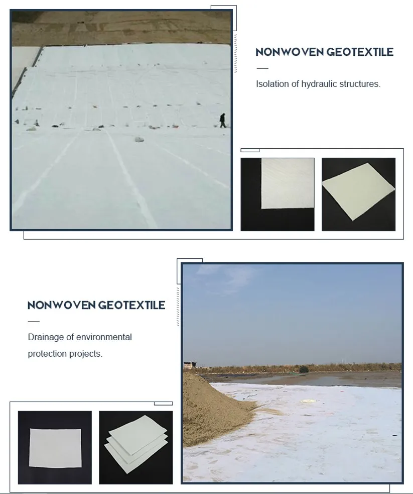 Tissus non tissés en PET/PP Spunbond Géotextile pour réservoirs Lacs artificiels Ressources résiduelles étangs Décharges Filtration Isolement 1