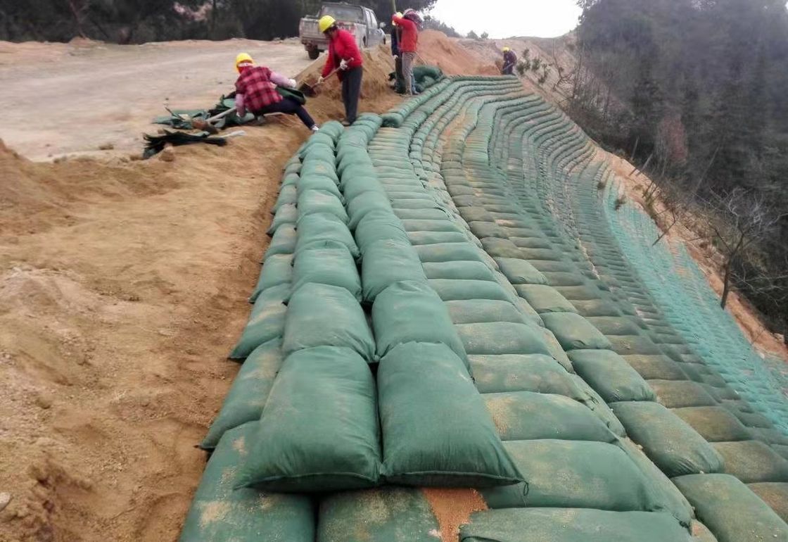 Sacs non tissés blancs de tissu de géotextile de Geobag de géotextile de 100% pp pour la berge