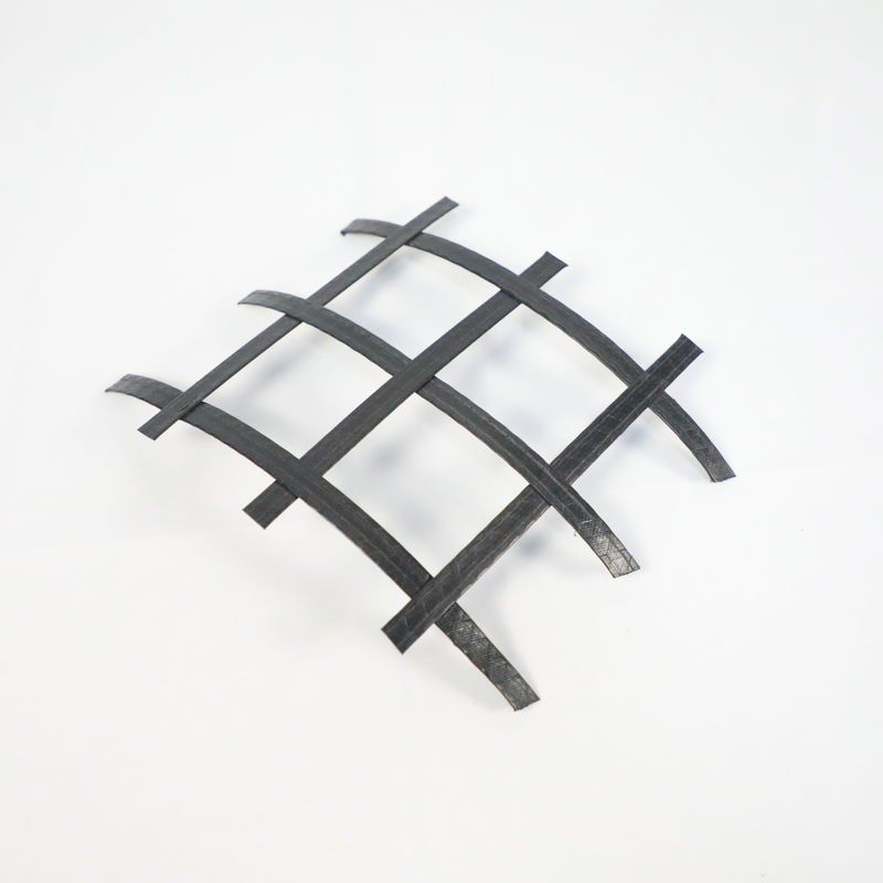 Géotextile biaxiale de haute résistance Geogrid d'ANIMAL FAMILIER de polyester pour des sous-grades de route 50kn/M-50kn/M