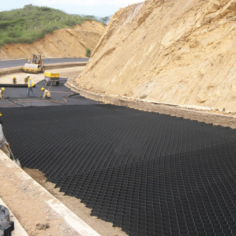 Anti géocellule de HDPE de la corrosion 50mm pour la pente de colline de route de renfort de sol