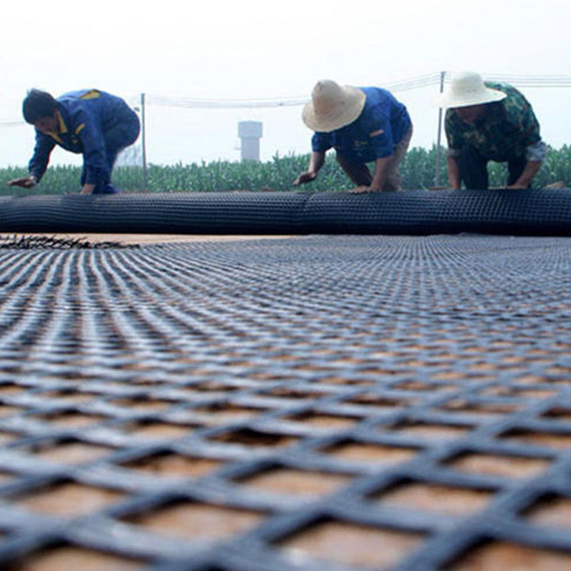 80kn Steel Geogrid plastique avec résistance aux acides et aux alcalis pour la protection des pentes sous-grade