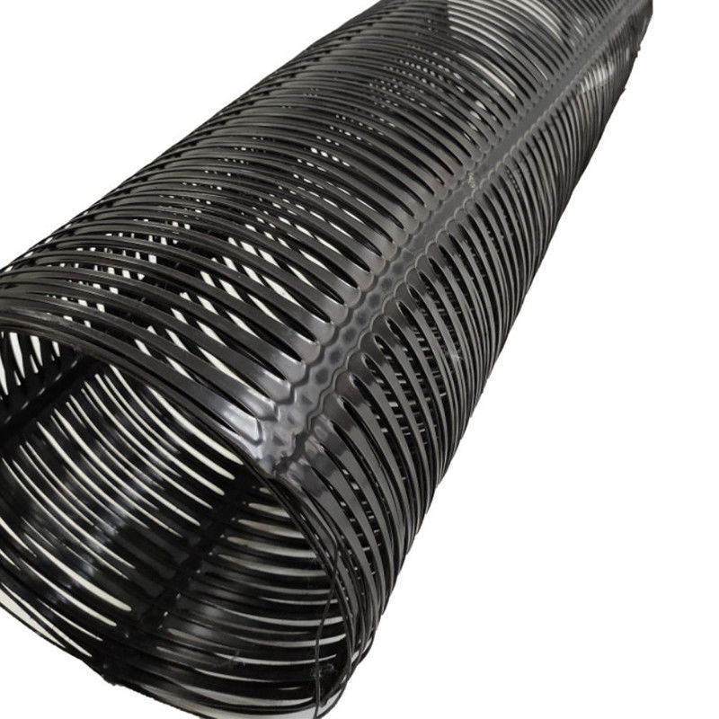 Pp Grille géo uniaxiale en plastique Pe Grille géo unidirectionnelle Grille géo uniaxiale en polyester Grille de graville