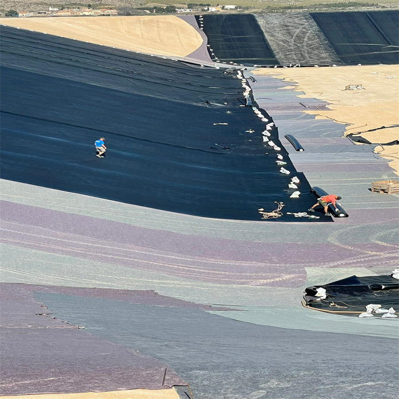 Liner géomembrané pour l'étanchéité à l'eau en PEHD / Liner pour piscine / Digesteur de biogaz pour décharge de matériaux de construction routière Georid