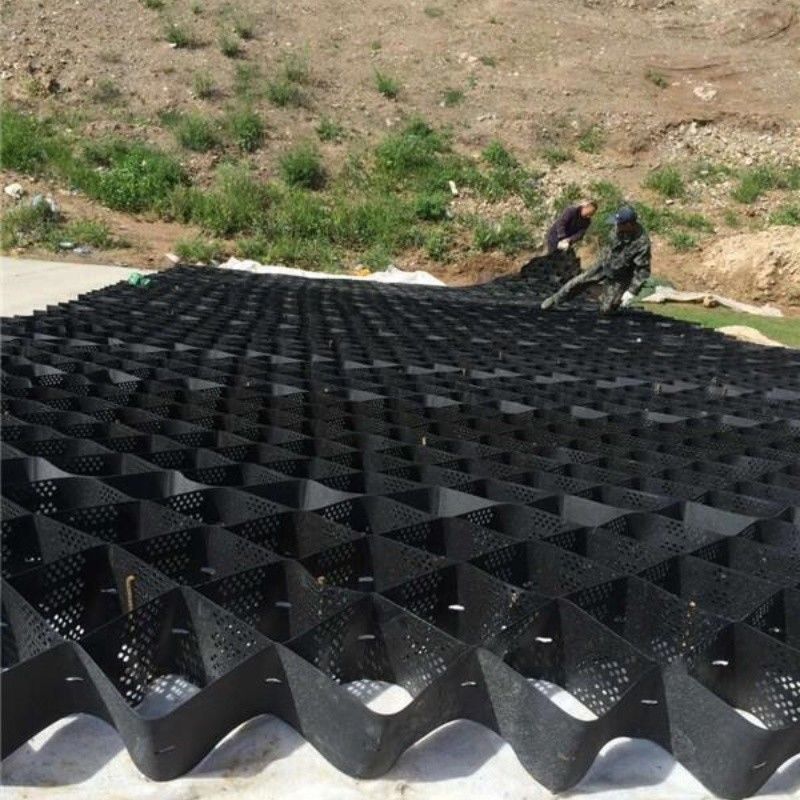 High Honeycomb Black HDPE Geocell Reinforcement Driveway Pour la route Gravier stabilisateur de grille Réservoir de rempart