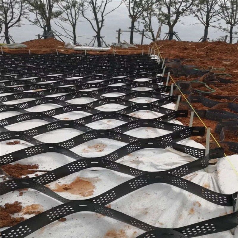 High Honeycomb Black HDPE Geocell Reinforcement Driveway Pour la route Gravier stabilisateur de grille Réservoir de rempart