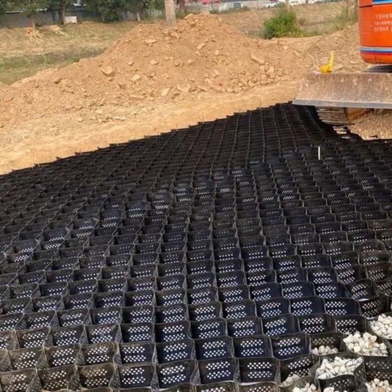 High Honeycomb Black HDPE Geocell Reinforcement Driveway Pour la route Gravier stabilisateur de grille Réservoir de rempart