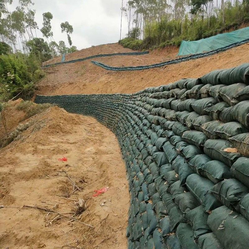 Geobag non tissé Polyester / PP Geobag pour la protection des pentes et le barrage d'herbe pour protéger l'environnement écologique