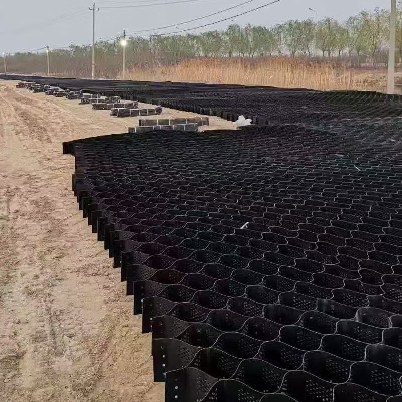 Système de confinement à haute cellule texturé Honeycomb Geocell HDPE Pour la route Fondation Protection des pentes Parking Parking