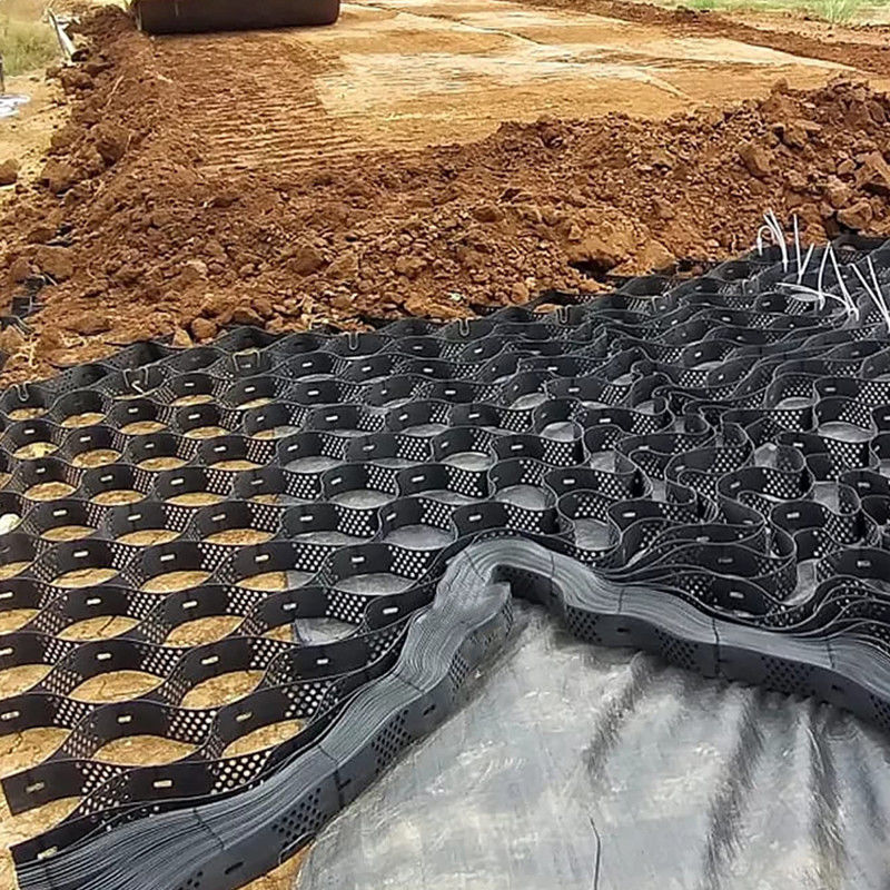Système de confinement à haute cellule texturé Honeycomb Geocell HDPE Pour la route Fondation Protection des pentes Parking Parking