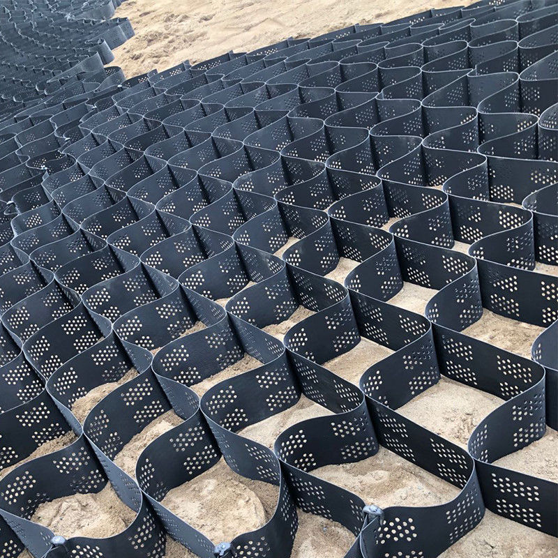 Système de confinement à haute cellule texturé Honeycomb Geocell HDPE Pour la route Fondation Protection des pentes Parking Parking