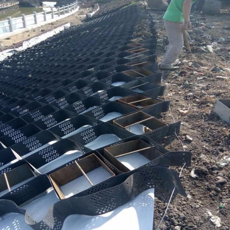 250 mm 75 mm 100 mm 150 mm Hdpe géocelle haute texture HDPE grille de gravier en rayon de miel en plastique géocelle prix direct d'usine