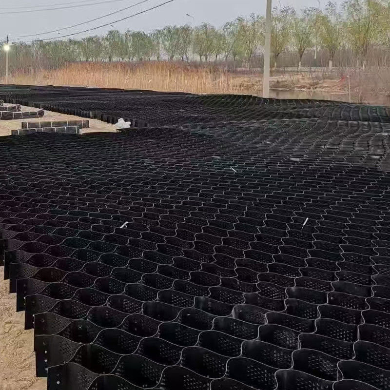 Géocellule en nid d'abeille HDPE en plastique texturé et perforé pour la stabilisation de la construction routière