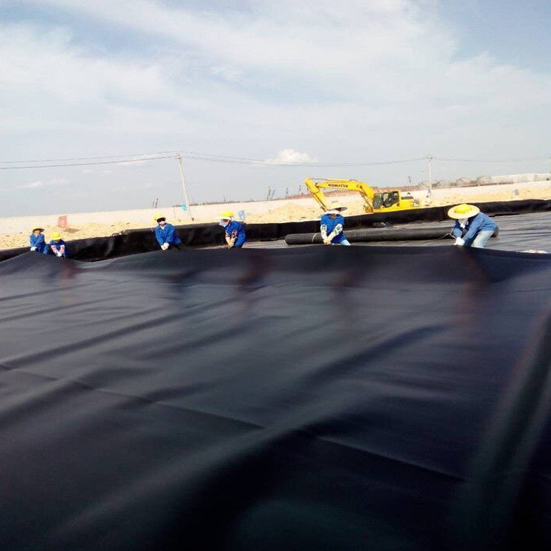 Bâche géomembrane noire HDPE durable 0,5 mm à 2,0 mm pour bassins de poissons circulaires, étangs d'aquaculture, réservoirs de stockage d'eau et applications d'étanchéité de barrage