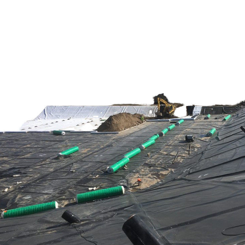 Géomembranes en polyéthylène de haute densité (PEPH) Noir revêtements résistants aux UV revêtement de bassin en polyéthylène pour les décharges Contention 1,5 mm Épaisseur Géomembranes 500N Résistance à la traction