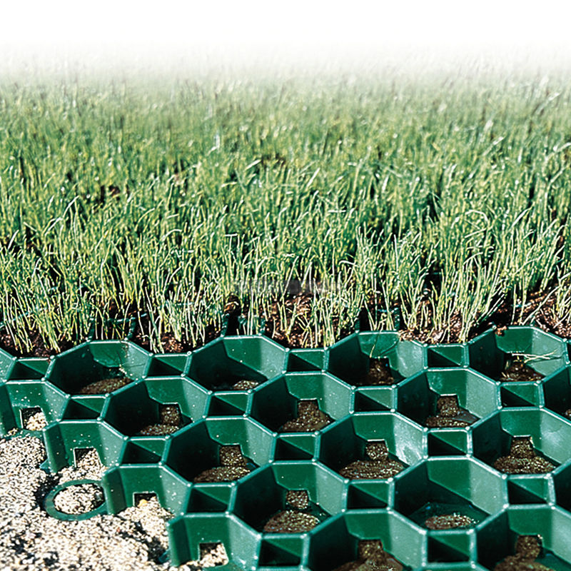 Pavées en PEHD Grille d'herbe Polyester Géogrid plastique pour stationnement Sortie d'incendie en gros Paysage au sol Géocelle Gravier grille de paddock