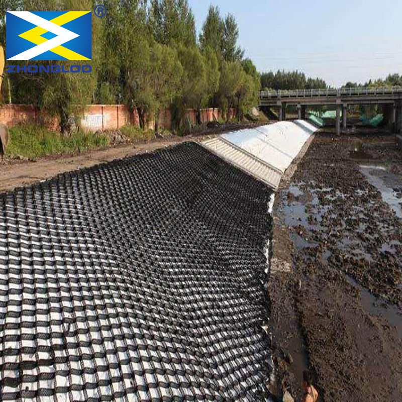 Maillage en plastique bi-axiale à haute résistance à la traction 30kN/m Grille géogridée en PP/PET noir pour le renforcement du sol et la stabilisation de la base des routes