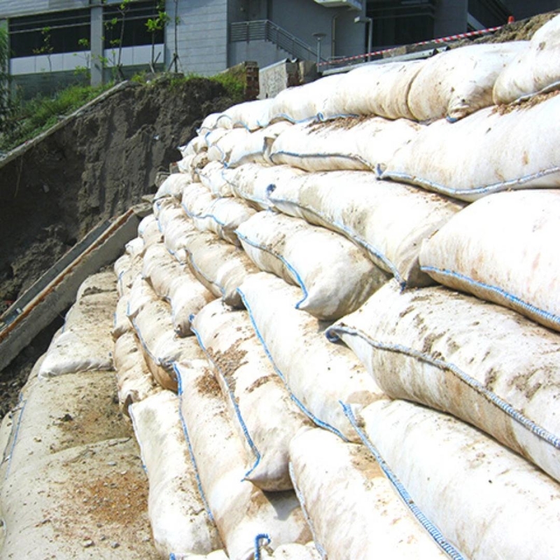 Geotextile environnementale de qualité supérieure Geobag PP Pet Geotextile non tissé Tissu tissé de couleur blanche Geotextile Geobag