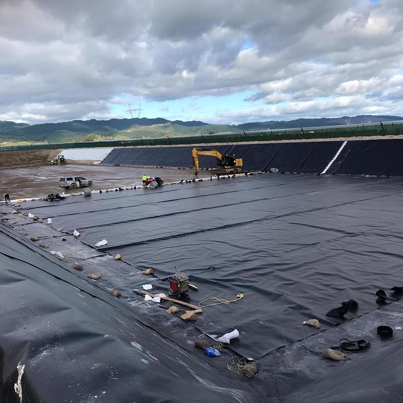 Liner à l'étang à géomembrane imperméable à l'eau pour l'agriculture 1 mm Liner à l'étang à géomembrane 0,75 mm-1,5 mm Polyéthylène PVC Anti-UV Liner à l'étang à géomembrane en plastique PE